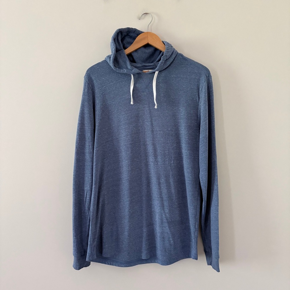 Marine Layer Hoodie Mens Sweatshirt Large Blue Heather Coastal Lightweight